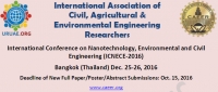 International Conference on Nanotechnology, Environmental and Civil Engineering (ICNECE-2016)
